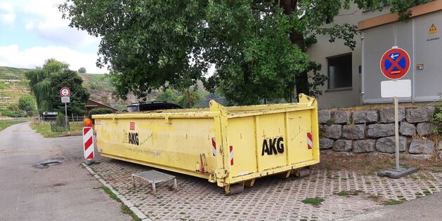 Grüngutcontainer in Mühlacker-Mühlhausen beim Bauhof in der Felsenstr. 2 (Foto: Joachim Schmidt)