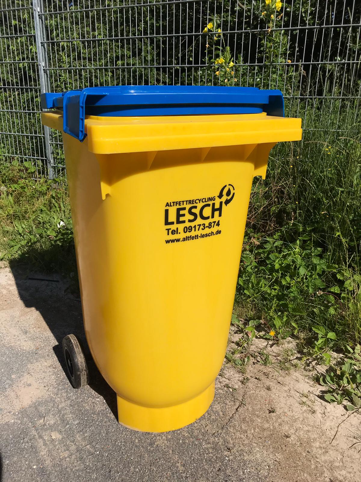 Tonne zur Sammlung von gebrauchtem Speisefett und -öl